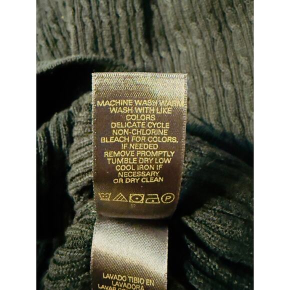 Liz Claiborne Ribbed V-Neck Sweater Black Cotton Blend Size 1X Plus - Picture 7 of 9